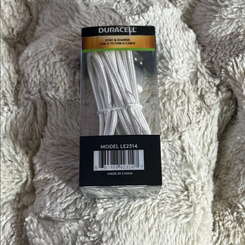 Duracell USB-C to USB-A Cable 10ft - White